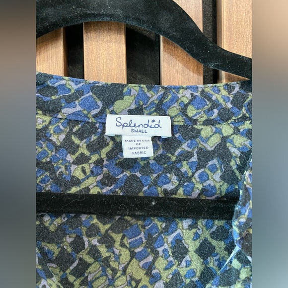 Splendid | Long Sleeve Shirt | Size S | Blue, Green Snakeskin - Picture 4 of 4